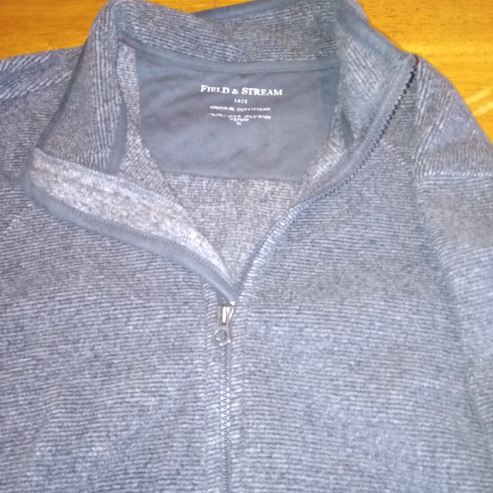 Field and stream mens full zip heavy sweater jacket wool blend size XL size